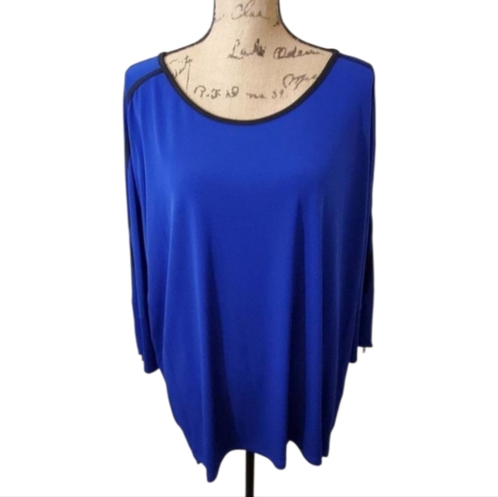 CALVIN klein royal blue zippered sleeve shirt plus size 2X NEW!!!!
